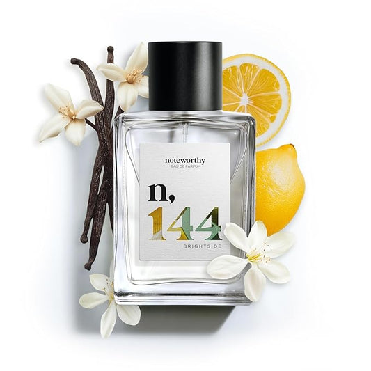 Noteworthy n,144 Brightside Eau De Parfum – Citrus, Vanilla | Sophisticated, Warm Fragrance for Any Occasion | Long-lasting Unisex Perfume for Women & Men (100ml)
