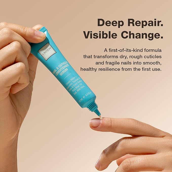 Onsen Nail & Cuticle Cream Treatment w/Japanese Tsubaki, Jojoba & Lavender Oil, Shea Butter – Strengthens Nails, Softens Cuticles - Daily Repair Care (1 Count/15 ml)