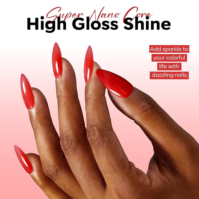 modelones Red Gel Nail Polish Jelly Translucent Gel Polish Christmas Red Neutral Sheer Nails Soak Off LED Nail Lamp Manicure Salon Gift 15 ML