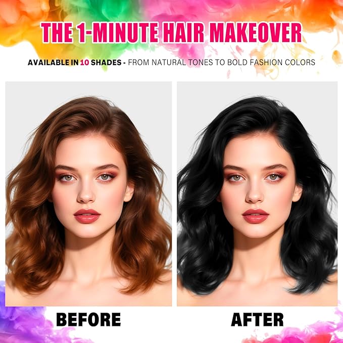 Acomler Black Hair Spray Temporary Hair Color Spray for Kids Women Men, Washable Temporary Hair Dye, One-Day Hair Color Wax for Cosplay, Party, DIY, Christmas, Halloween, Crazy Hair Day(Black, 4.06Oz)