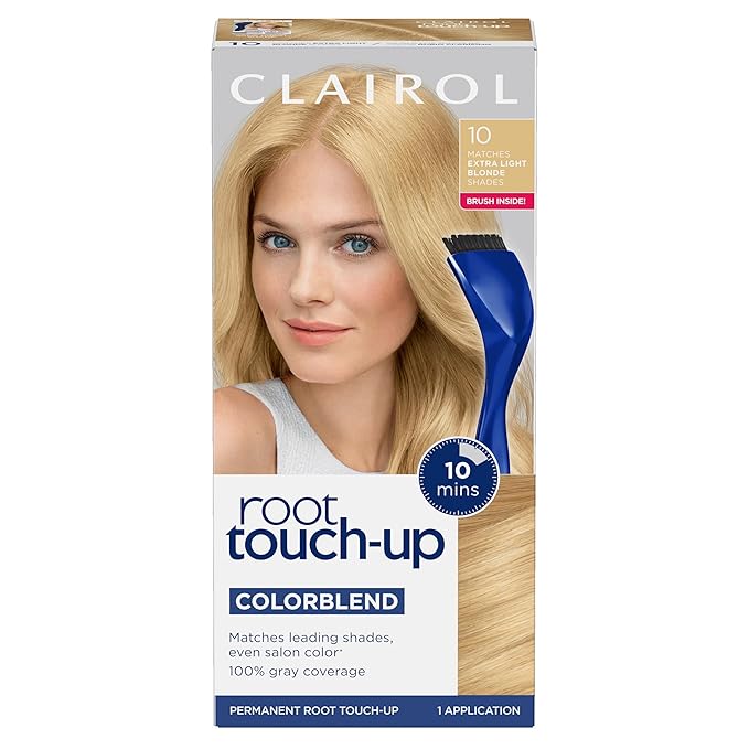 Clairol Root Touch-Up by Nice'n Easy Permanent Hair Dye, 10 Extra Light Blonde Hair Color, Pack of 1