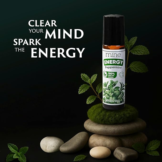 Mine Peppermint Essential Oil - Peppermint Oil Roll On, Pregnancy Nausea Relief & Morning Sickness Relief for Pregnant Women - Pregnancy Must Haves