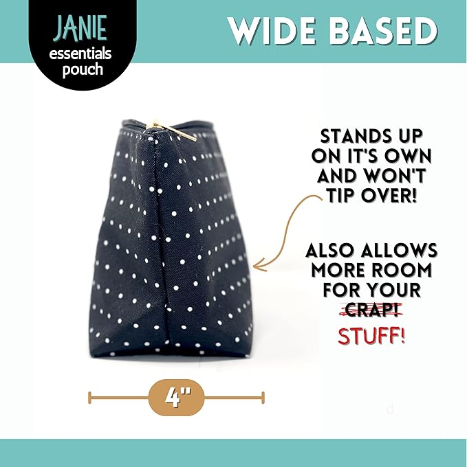 Brooke & Jess Designs Nurse's Essentials Pouch Gifts for Women Dotted Makeup Bags Cosmetic Bag Travel Toiletry Makeup Pouch Pencil Bag with Zipper Best Nurse Front Liner Medic Just Because Gifts