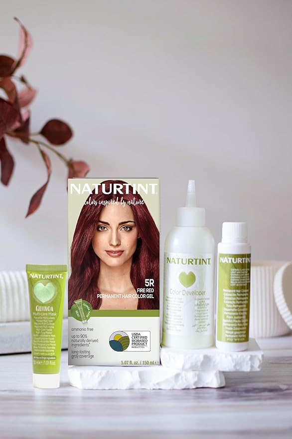 Naturtint 5R Fire Red Permanent Hair Color (Pack of 6), Ammonia Free, Vegan, Cruelty Free, up to 100% Gray Coverage, Long Lasting Results (Packaging may vary)