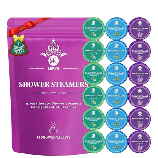 Shower Steamers Aromatherapy Gifts for Women, 18-Pack Organic Eucalyptus Lavender Mint Essential Oil Shower Bombs, Self Care Stress Relief Birthday or Christmas Stocking Stuffers Gifts for Her/Him