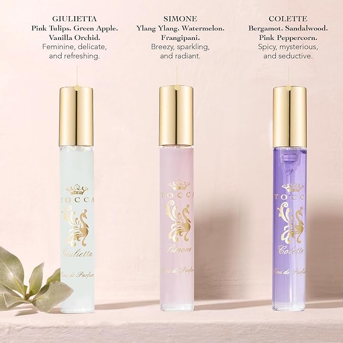 Tocca Luxury Fragrance Wardrobe, Set of 9 Travel Size Women's Perfumes in Giftable Tin Case, Includes Florence, Cleopatra, Stella, Giulietta, Simone, Colette, Belle, Lucia & Laila