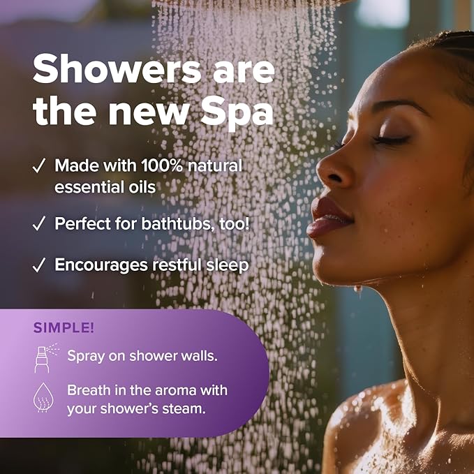 MOXE Shower Mist, Spa Steam Spray, Certified Natural Essential Oils, Aromatherapy, Tension Relief (Lavender, 4 Fl Oz (Pack of 1))…