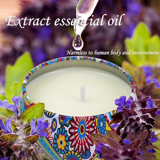 2 Pack Scented Candles, 2.5 oz Aromatherapy Candles for Home Scented, Natural Soy Candles with Floral Scents, Portable Small Jar Candle Set for Travel, Spa, Bath, Yoga, Home Decor Candle