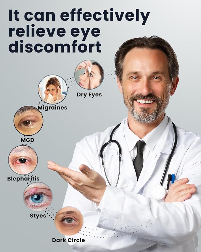 Heated Eye Mask - Cordless Eye Mask for Dry Eyes, Eye Relief, Improved Sleep, Washable Eye Heating pad for Travel and with Replaceable Shell (Purple)