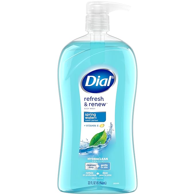Dial Body Wash, Refresh & Renew Spring Water, 32 fl oz (Pack of 2)