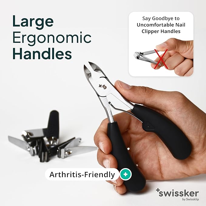 Swissker by Swissklip Toenail Clippers | Heavy Duty Toe Nail Clippers I Toenail Clippers for Thick Nails I Big Toe Nail Clippers for Thick Toenails I Heavy Duty Nail Clippers for Thick Nail