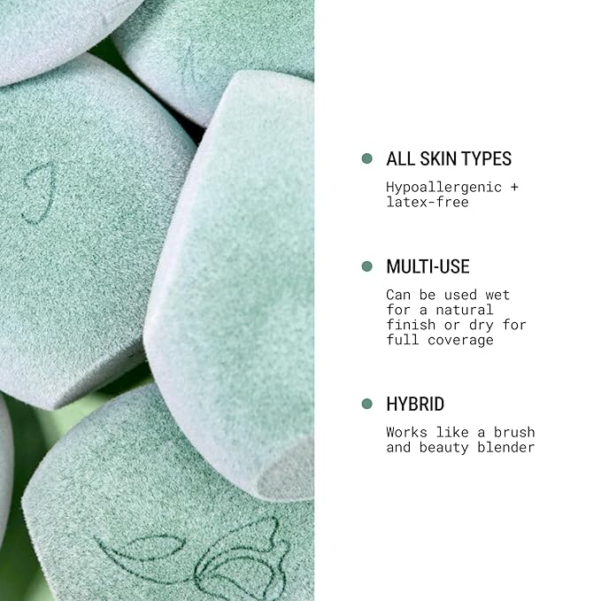 JUNO & Co. Microfiber Makeup Sponge, Dual Layer Technology for Full Coverage Flawless Makeup Blender for Foundation, Powder and Cream (Bamboo Style and Green Color)