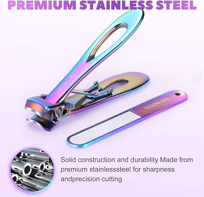 Toenail Clippers for Thick Toenails for Seniors – Vepkuso Ultra Sharp Nail Clippers for Women Large German Fingernail Clippers Cutter Set for Tough Nails, Men, Adult,Gift Idea