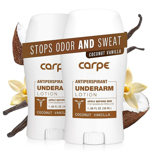 Carpe Underarm Antiperspirant Deodorant - Advanced Sweat & Odor Protection Formula - Antiperspirant for Women & Men Helps to Combat Excessive Sweating with Odor Control - Coconut Vanilla (Pack of 2)
