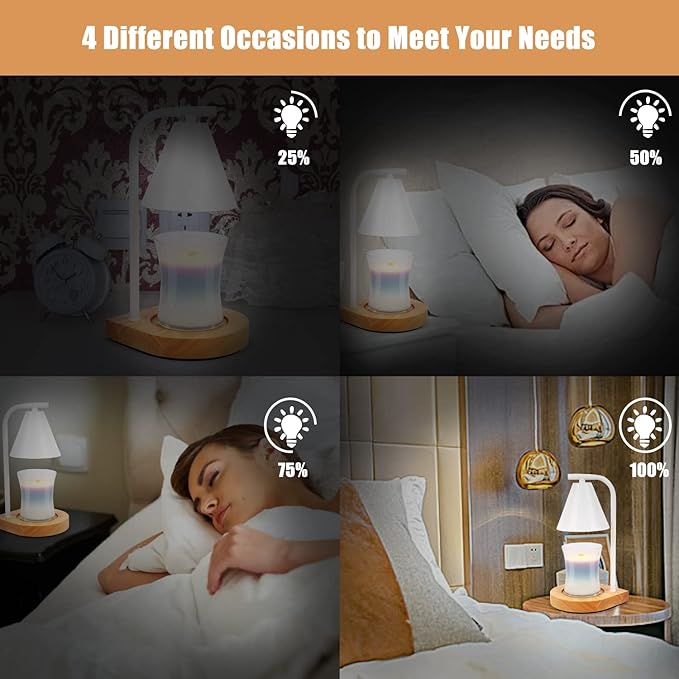 SOKCVSEA Candle Warmer Lamp - Candle Warmer with Dimmable, Birthday Gifts for Women Mom Gifts, House Warming Gifts New Home Decor, Wax Melt with 2 Bulbs White