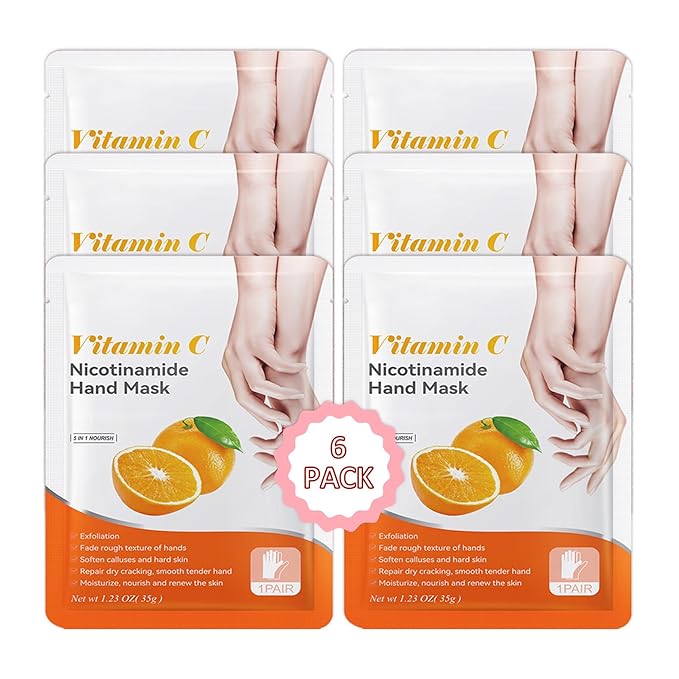 Hand Masks Moisturizing Gloves,6 Pairs Hydrating Hand Peel Masks Gift Set for Dry Cracked Hands Care,Long-lasting and Non-greasy Hand Moisturizer Gloves for Women D