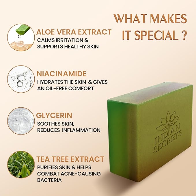 Scrub Soap with Salicylic Acid & Neem – Exfoliating Body & Face Soap – Enriched with Niacinamide, Tea Tree Extract, Neem, Salicylic Acid 110 g (Pack of 1)