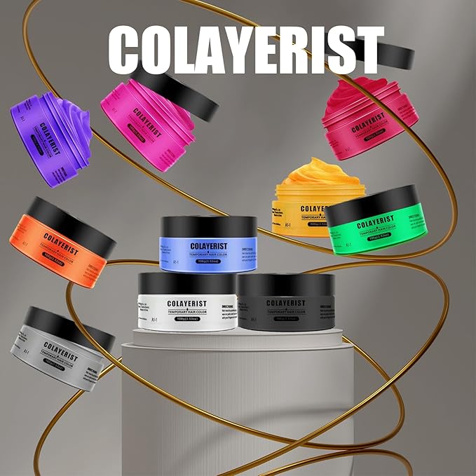 Silver Gray Hair Color Wax, Temporary Washable Hair Color Dye for Kids, Temporary Dye Wax Natural Hairstyle Cream Hair Pomades for Women & Men Party Cosplay Halloween