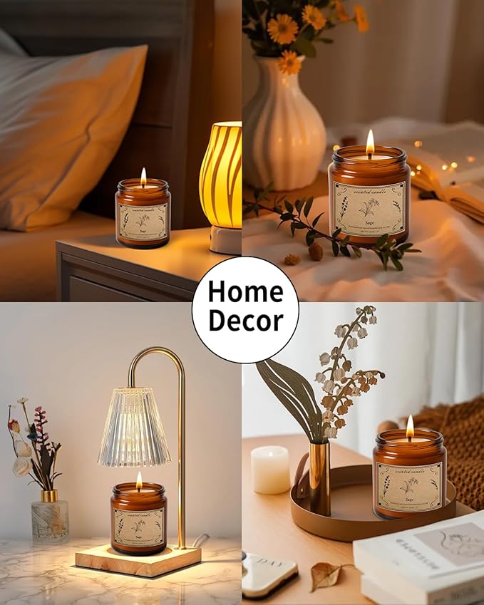 Sage Candles for Cleansing, 16oz Large Jar White Scented Candle, Over 100 Hours of Burn Time, Ideal for Home Decor and Gift