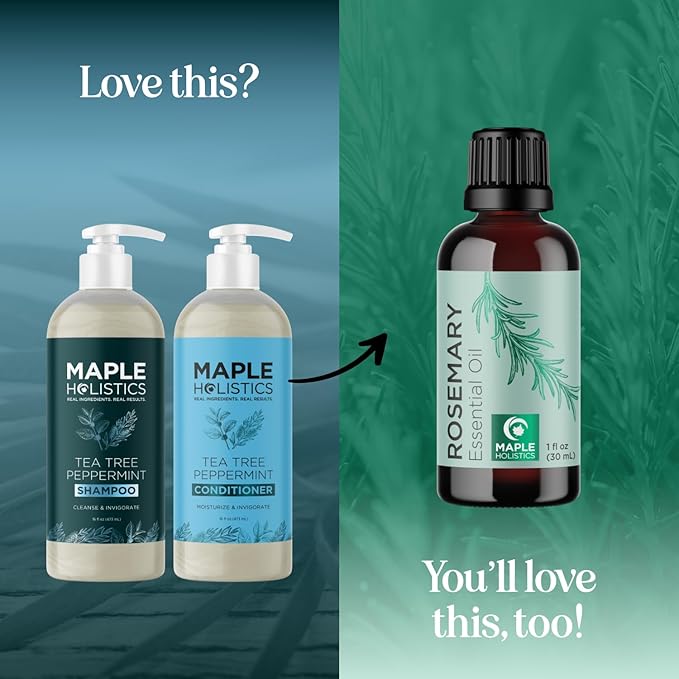 Tea Tree Mint Shampoo and Conditioner - Tea Tree Rosemary Mint Shampoo and Conditioner Set Sulfate Free for Daily Clarifying and Dry Scalp Care - Paraben and Sulfate Free Shampoo and Conditioner 16oz