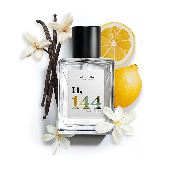 Noteworthy n,144 Brightside Eau De Parfum – Citrus, Vanilla | Sophisticated, Warm Fragrance for Any Occasion | Long-lasting Unisex Perfume for Women & Men (50ml)