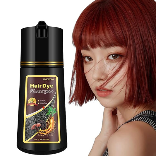 Fvquhvo Red Hair Dye Shampoo, Hair Color Shampoo for Women Men, Long Lasting Red Hair Dye, Covers Gray Hair in Minutes, Dark Burgundy Hair Dye, Champu Para Canas, Easy to Use, 16.90 Fl Oz