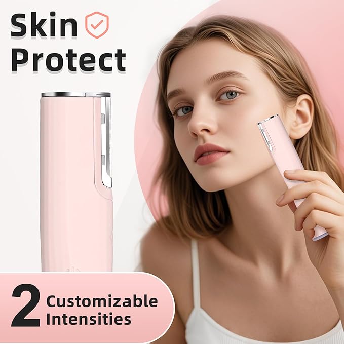 Dermaplaning Tool for Face–Rechargeable Peach Fuzz & Eyebrow Trimmer with 4 Blades,Dead Skin Removal,Facial Hair Remover,All Skin Types