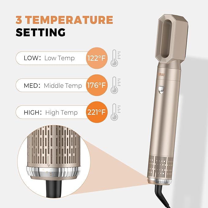 6 in ONE Hair Dryer Brush, Blow Dryer Curling Wand Hair Styling Tools Set, Ionic Hot Air Massage Oval Blowout Hair Dryer, Left&Right Hair Styler 100-120V