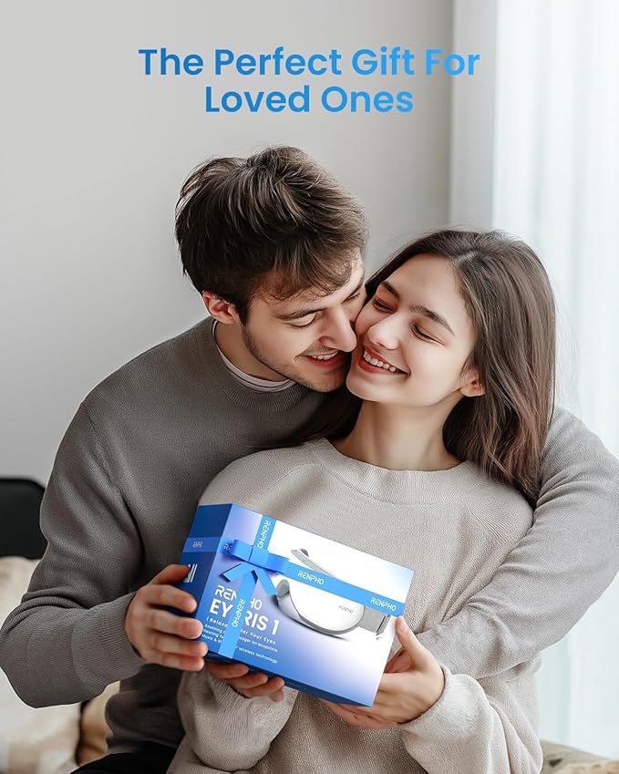 RENPHO Eyeris 1 Eye Massager with Heat, FSA Eligible HSA, Christmas Birthday Gifts for Women Men Mom Dad Her Him, Eye Mask for Migraine, Smart Sleep Mask for Dry Eyes Relax, Reduce Strain