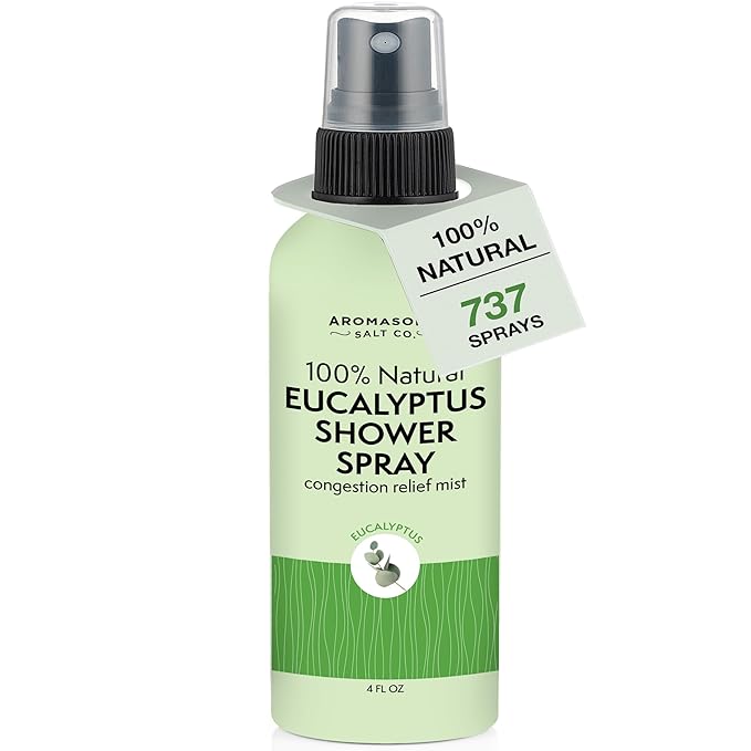 Aromasong Eucalyptus Shower Spray Aromatherapy – 100% Natural Eucalyptus Spray for Shower – Made in USA, Pure Essential Oil Mist for Sinus Relief & Spa-Like Steam, 4 fl oz