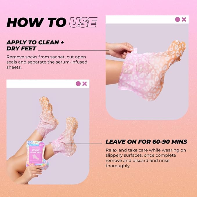 Vitamasques Foot Peeling Mask, 3 Pairs - Korean Exfoliating Foot Mask for Dry Cracked Feet & Callus Removal, Feet Peeling Masks that Remove Dead Skin for Soft Heels with Coconut & Pineapple Extract