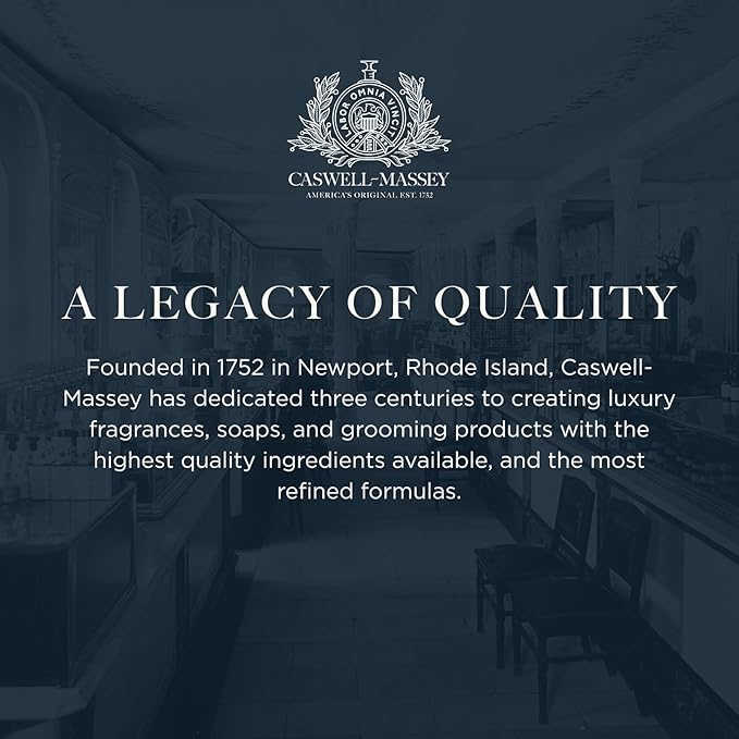 Caswell-Massey Number Six Natural Bar Soap for Men, Moisturizing Body Soap Bar for All Skin Types, Made with Essential Oils & Plant-Based Formula for Soft Skin, Made in USA, 5.8 oz