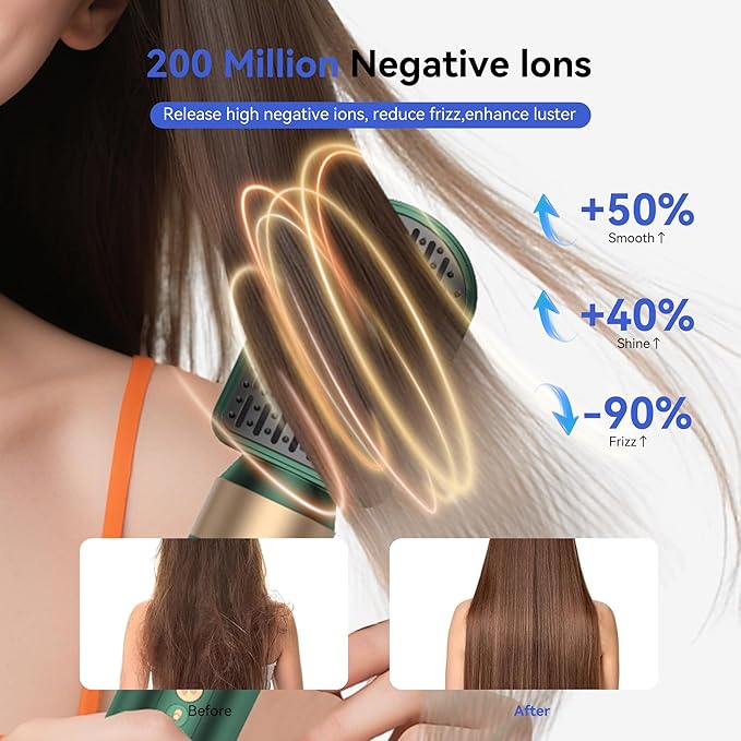 Blow Dryer Brush 7 in One,Negative Ion Hair Set Upgrade Hot Air Brush Air Styler Curling Wrap Air Curler, Curling Iron Hair Styling Tools As A Gift for Straight/Curl/Drying/Smoothing