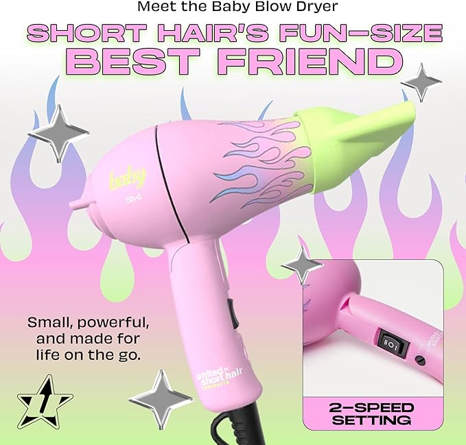 Travel Hair Dryer – Lightweight, Portable Dual Voltage Mini Blow Dryer for Women and Men with Foldable Handle, and Nozzle for Targeted Styling - Works on Short and Long Hair