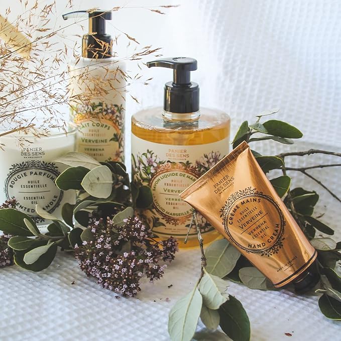 Panier des Sens Verbena Hand Cream - Nourishing Shea Butter Hand Cream for Dry Cracked Hands 97% Natural Ingredients - Dermatologically Tested Hand Lotion for Woman Made in France, 2.5 fl oz