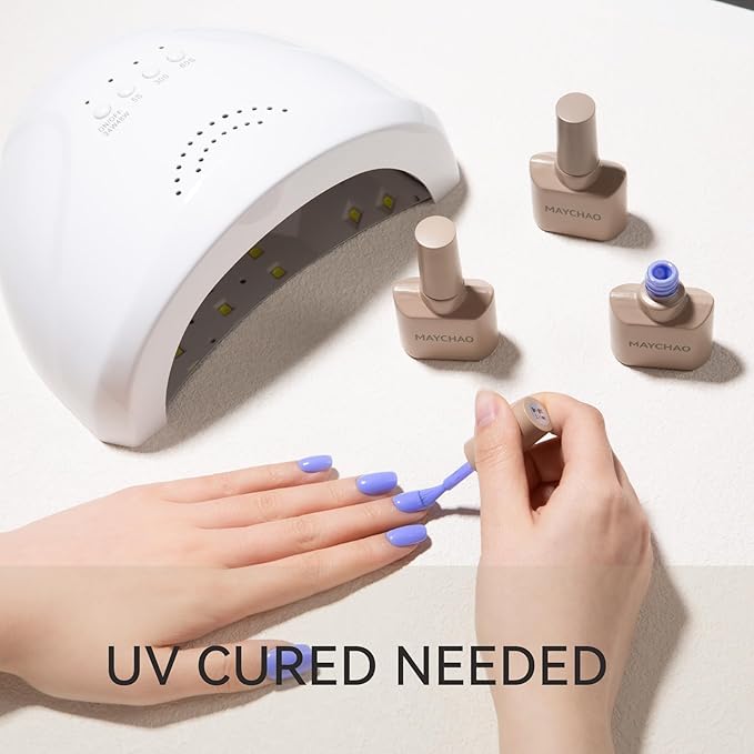 MAYCHAO 15ML Bright Lilac Gel Nail Polish 1Pc Purple Gel Polish Soak Off UV LED Nail Polish Nail Art Starter Manicure Salon DIY at Home, 0.5 OZ