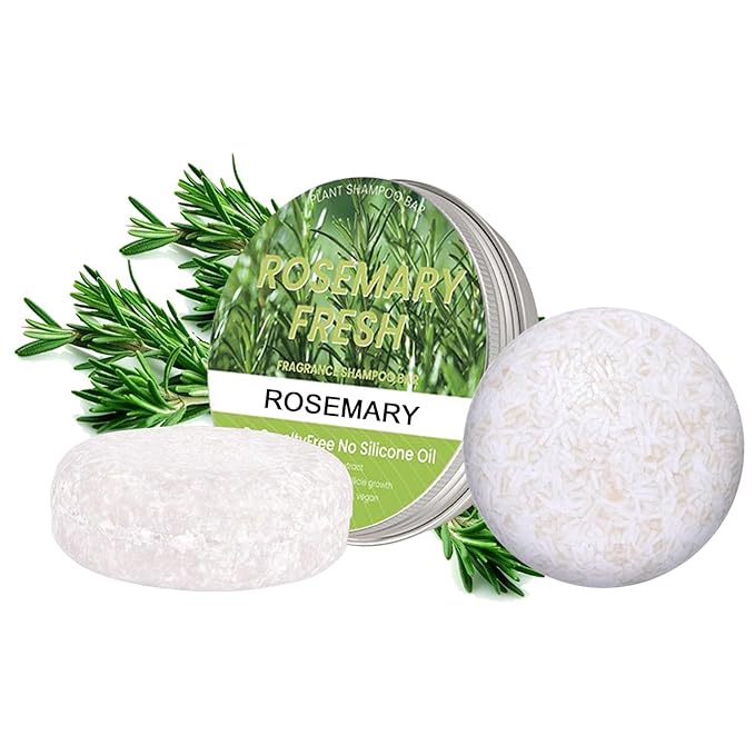 2 Pack Rosemary Hair Shampoo Bar, Deep Cleansing for Scalp Hair Loss Shampoo Soap, Organic Solid Shampoo for Men and Women, Oil Control & Strengthen hair, 0 Silicone Oil