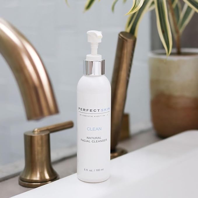 PERFECT SKIN BY CHRISTIE KIDD, PA-C | Clean Natural Facial Cleanser – Gentle Face Wash with Aloe, Olive Leaf & Tea Tree – Soothes, Hydrates, Deep Cleans Pores – 6 fl oz (180 ml)