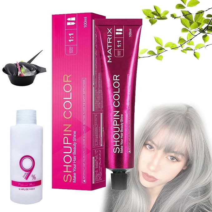 Luxuria Hair Dye No Bleach, Luxuria Hair Color, No Bleaching Hair Nourishing Coloring Hair Dye, Shoupin Hair Color No Hair Damage, For Women and Men (Grey)