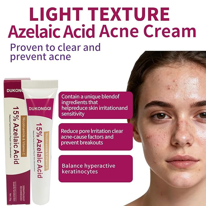 Azelaic Acid for Face Balance Skin Tone & Cleanse Pores, Azelaic Acid Serum-Relieve Acne, Blackhead & Redness,Premium Skin Care,20g(1 Pcs) (2PCS, Gram, 20)