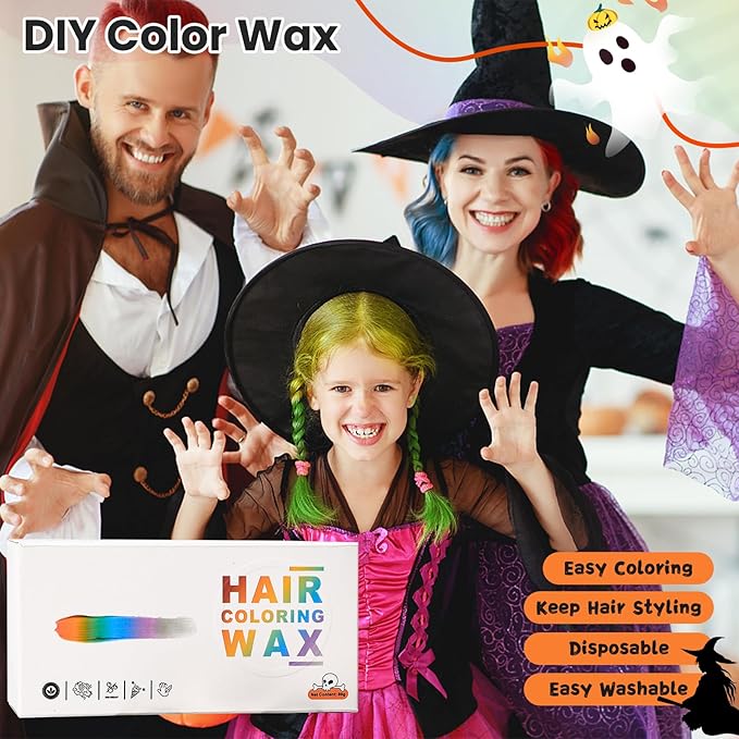 4 Colors Temporary Hair Color Wax for Kids, Blue Green Red Gold Hair Styling Mud, Washable Style Dye for Girl Boy Teens, DIY Instant Hair Coloring Gel Cream for Cosplay Halloween Children's Day
