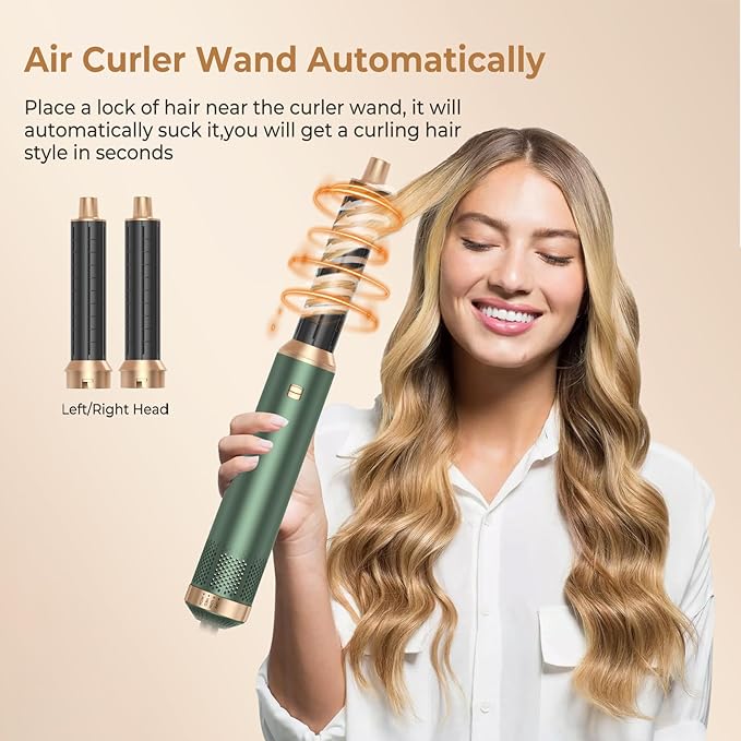 Blow Dryer Brush 5 in 1, Negative Ion Hair Dryer Brush Set Upgrade Hot Air Brush Air Styler Curling Wrap Air Curler, Curling Iron Hair Styling Tools As A Gift for Straight/Curl/Drying/Smoothing