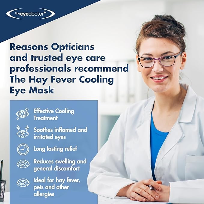 The Eye Doctor Allergy - Cold Eye Compress for Allergy & Hayfever Symptoms, Inflammation, Puffy Eyes, Headaches and Migraines. Reusable Gel Eye Mask for Soothing Relief – Cold Therapy