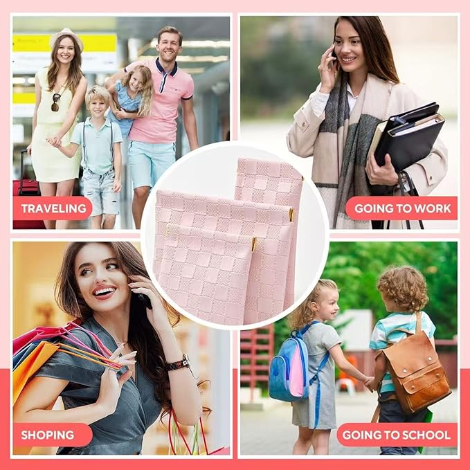 3PCS Small Makeup Bag for Purse，Waterproof Leather Portable Mini Makeup Bag,Snap Closure Organizer Pouch for Coin Cards Jewelry Lipstick Cosmetic Accessories，Small Travel Kit Storage Pouch