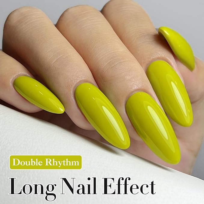 Double Rhythm 15ML Gel Nail Polish Pure Sheer Same Color Same Bottle Soak Off Gel Polish Art Manicure Salon DIY at Home for Women (Olive Green-A1307)