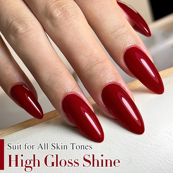 Double Rhythm 15ML Gel Nail Polish Pure Sheer Same Color Same Bottle Soak Off Gel Polish Art Manicure Salon DIY at Home for Women (Dark Red-A1104)