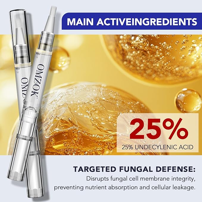 Toenail Fungus Pen - 25% Undecylenic Acid, Tea Tree Oil - Toenail Fungus Treatment Extra Strength for Toe Nail Repair Pen for Damaged Nails, Foot Fungal Nail Treatment for Fungi Funginail - 5PCS