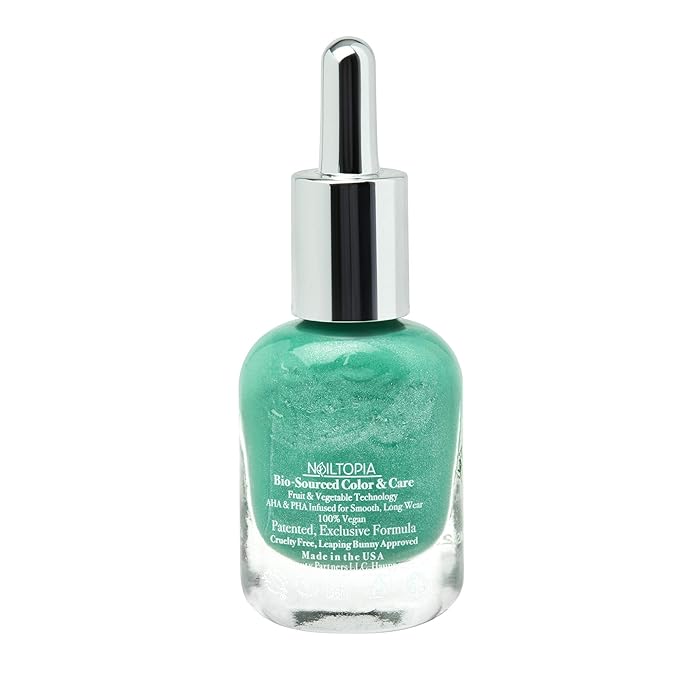 Nailtopia - Plant-Based Chip Free Nail Lacquer - Non Toxic, Bio-Sourced, Long-Lasting, Strengthening Polish - Yacht Week (Medium Green) - 0.41oz