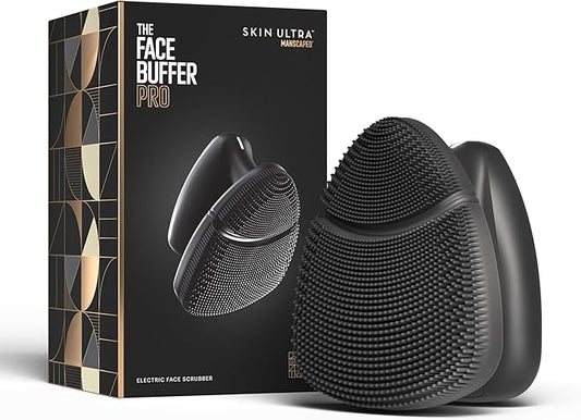 MANSCAPED® The Face Buffer PRO - Men's Electric Silicone Face Scrubber for Nourishing, Deep Cleaning & Exfoliating Your Skin, 3 Facial Cleansing Modes & 2 Sonic Vibration Speeds, Travel Lock