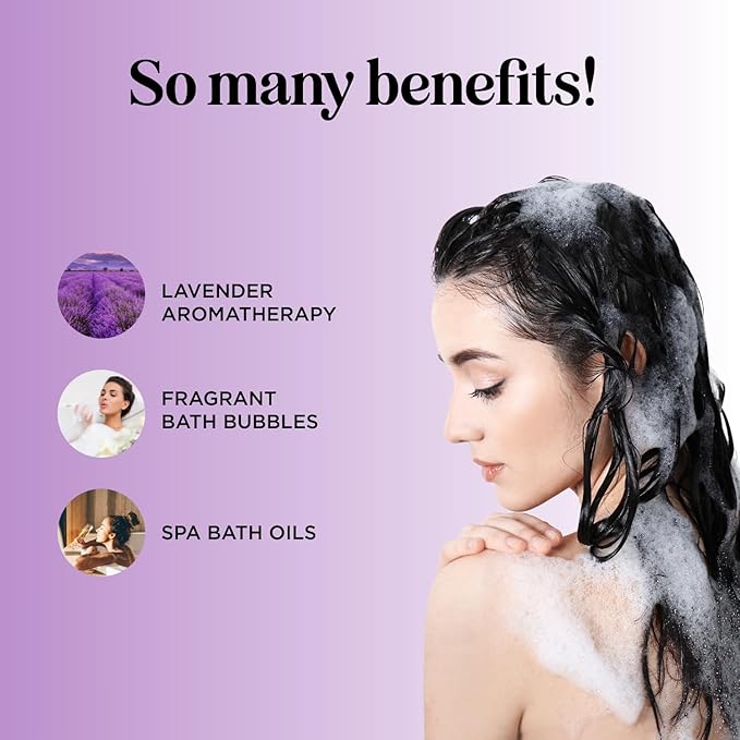 Premium Lavender Bubble Bath for Women - Moisturizing Foaming Bath Bubbles for Adults with Chamomile Clary Sage & Lavender Aromatherapy Oils for Relaxing Self Care - Paraben & Sulfate Free (8 Fl Oz)